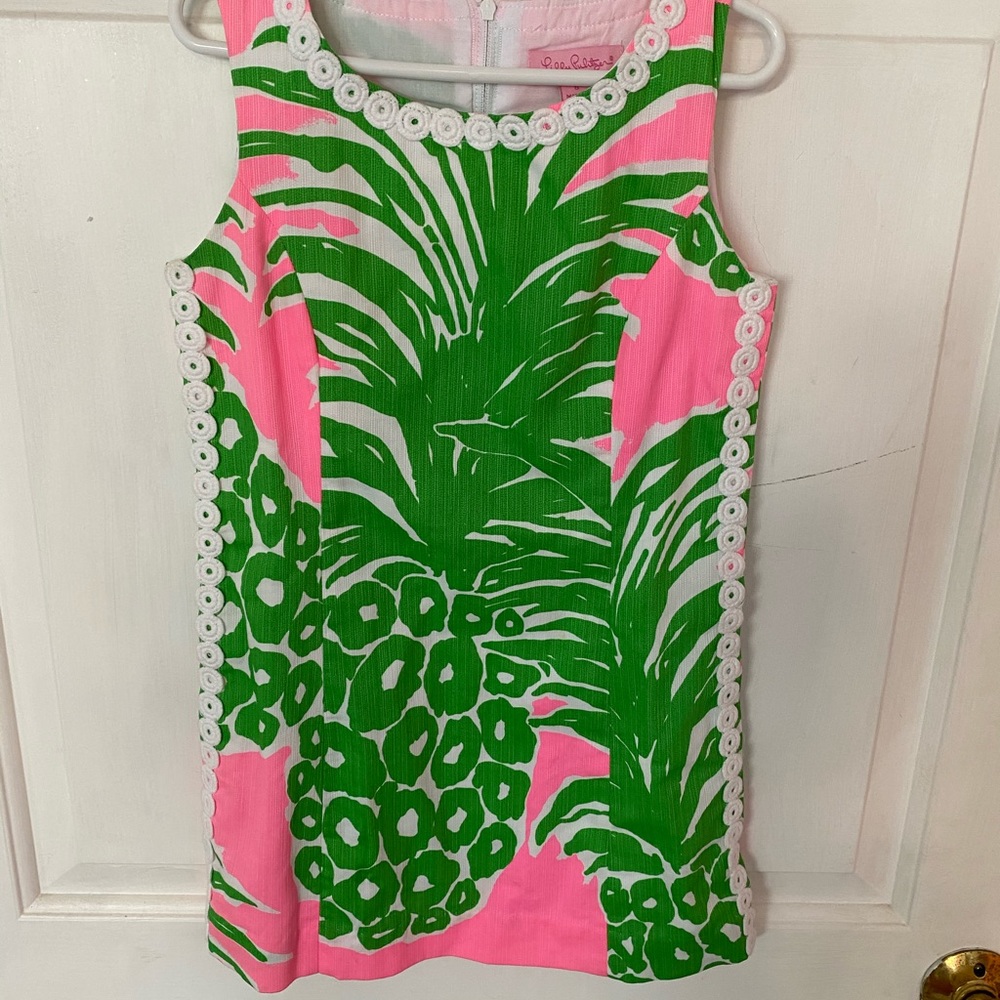 Lilly Pulitzer Girls Pink Pineapple Shift Dress